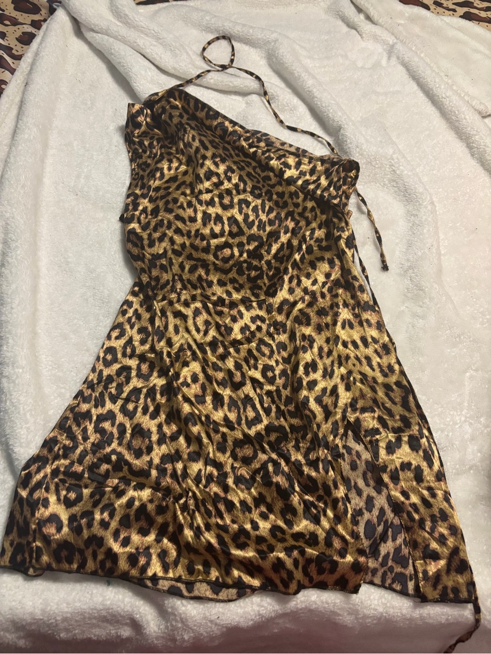 Leopard Print Slip Dress in Golden Brown new
